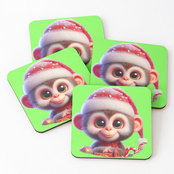 Item preview, Adorable Little Chritmas Monkey designed and sold by DigiDreamyArt.