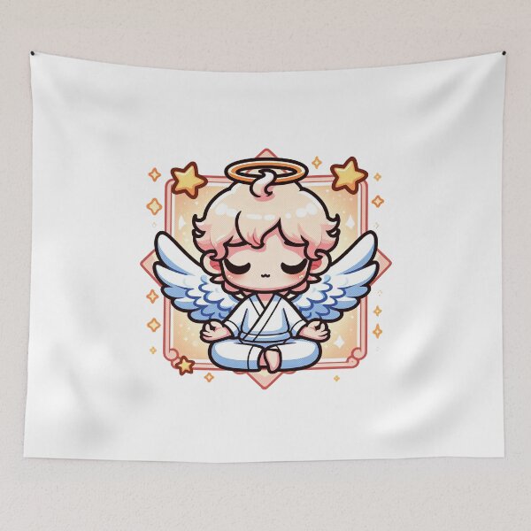 Item preview, Angel Meditating Cartoon designed and sold by PickledjoArt.