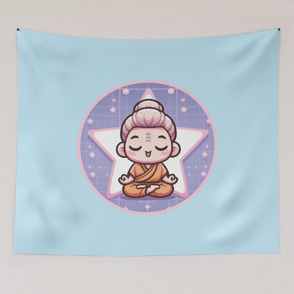 Item preview, Buddah Meditating Cartoon designed and sold by PickledjoArt.