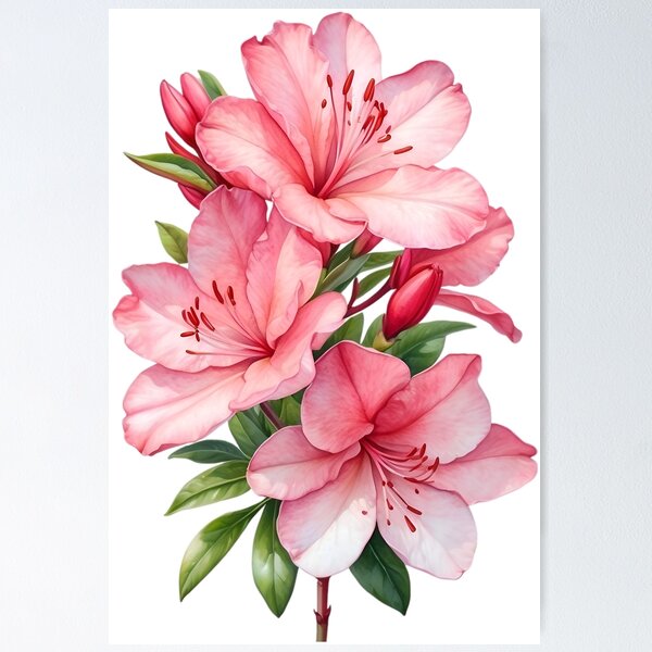 Item preview, Azalea flower watercolor painting.  designed and sold by Pram106.