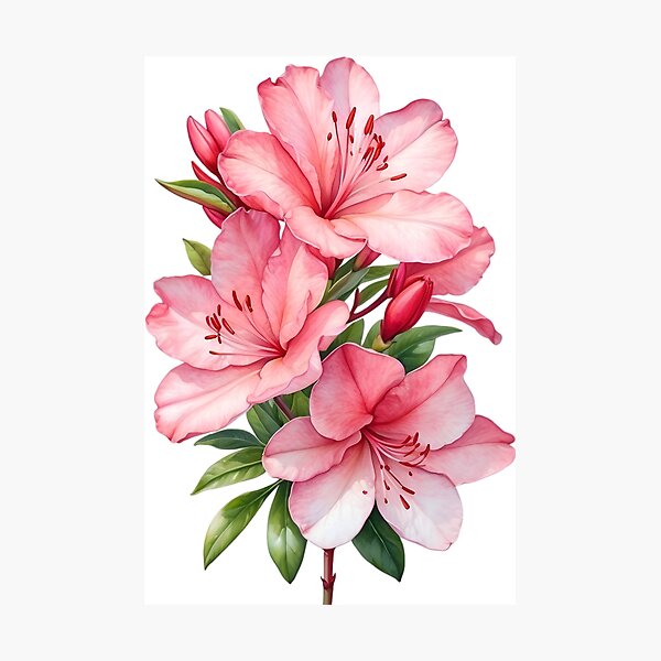 Item preview, Azalea flower watercolor painting.  designed and sold by Pram106.