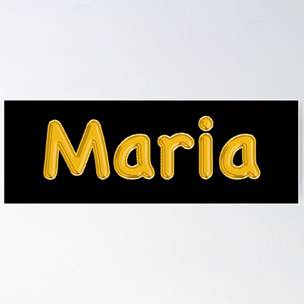 Item preview, Golden Balloon Maria Name Label (Black) designed and sold by NormadWorld.