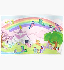 retro g1 my little pony panoramic view show stable Poster