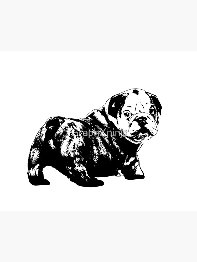 Bulldog Stencil Art Print By GraphXninja Redbubble   Flat,750x,075,f Pad,750x1000,f8f8f8 