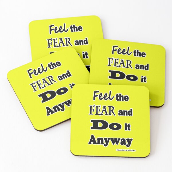 Item preview, Yellow Feel the fear and do it anyway designed and sold by JanderraDesigns.