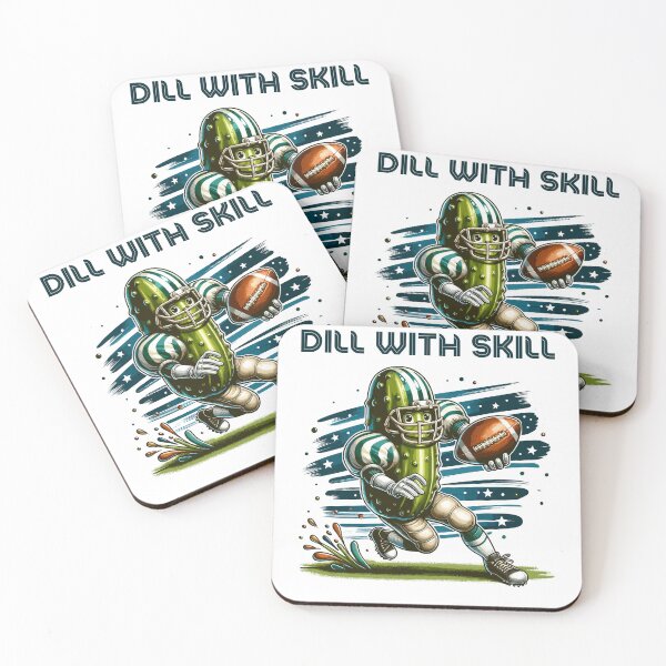 Item preview, Pickle Playing Football Dill With Skill designed and sold by CosyTeal.
