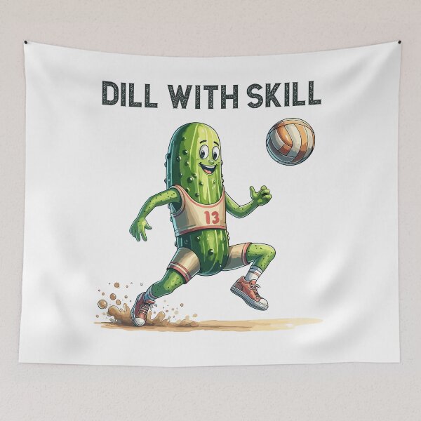 Item preview, Pickle Playing Volleyball Dill With Skill designed and sold by CosyTeal.