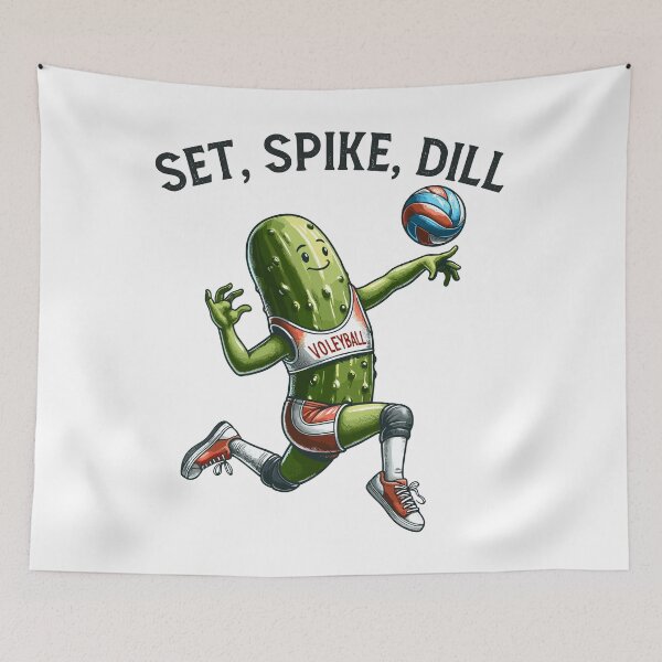 Item preview, Pickle Playing Volleyball Set Spike Dill designed and sold by CosyTeal.