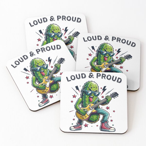 Item preview, Pickle Rock Star With Guitar Loud And Proud Rock Styled designed and sold by CosyTeal.