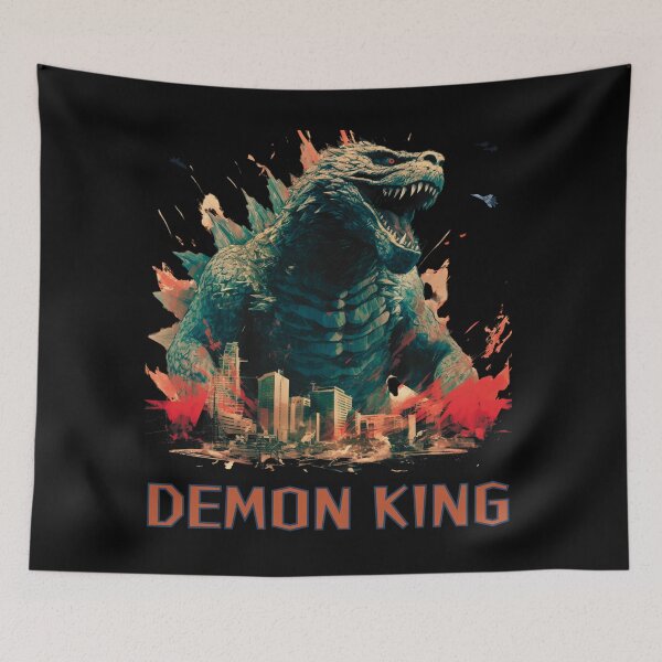 Item preview, Malevolent Demon King Unleashes Chaos - Urban Invasion Art Print designed and sold by Blendfactor.