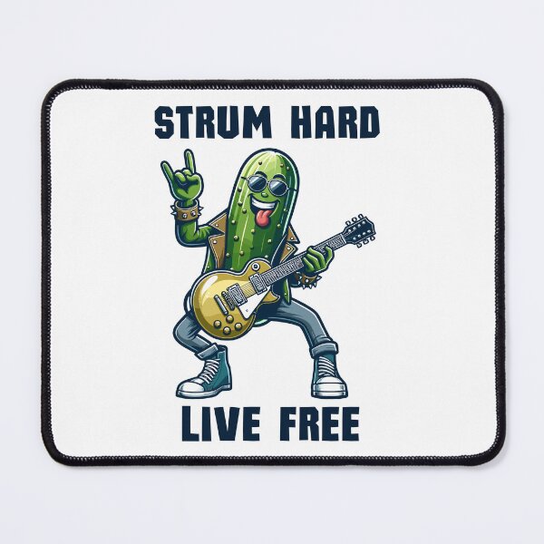 Item preview, Pickle Rock Star With Guitar Strum Hard Live Free Rock Styled designed and sold by CosyTeal.