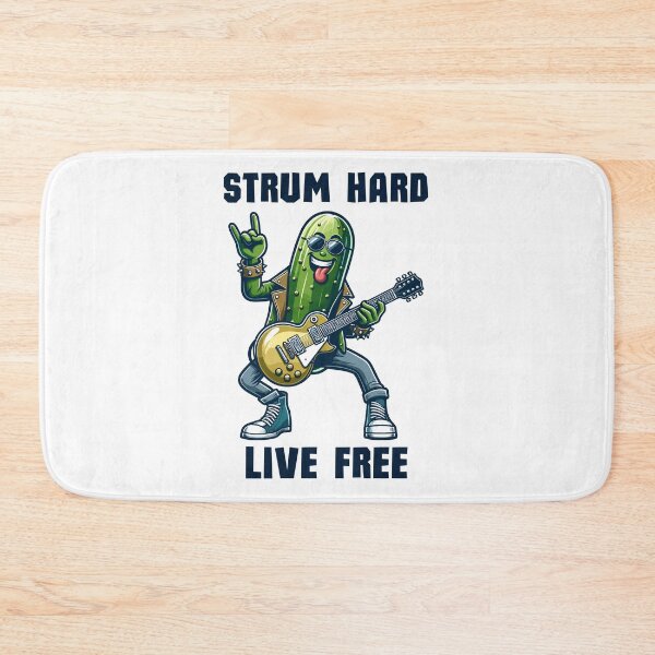 Item preview, Pickle Rock Star With Guitar Strum Hard Live Free Rock Styled designed and sold by CosyTeal.
