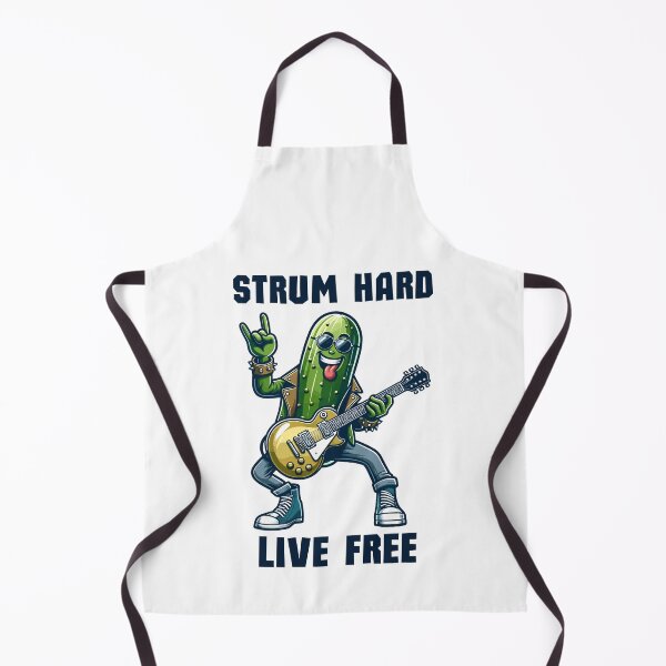 Item preview, Pickle Rock Star With Guitar Strum Hard Live Free Rock Styled designed and sold by CosyTeal.