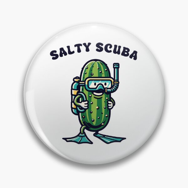 Item preview, Pickle Salty Scuba Diver Retro designed and sold by CosyTeal.