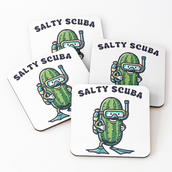 Item preview, Pickle Salty Scuba Diver Retro designed and sold by CosyTeal.