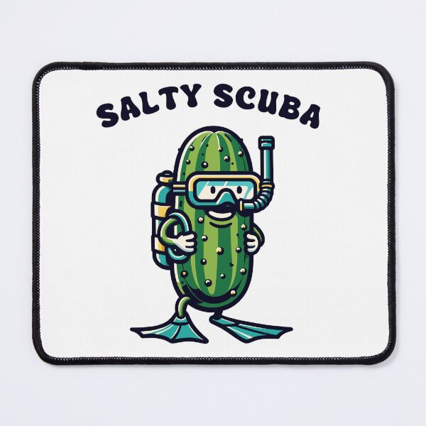 Item preview, Pickle Salty Scuba Diver Retro designed and sold by CosyTeal.