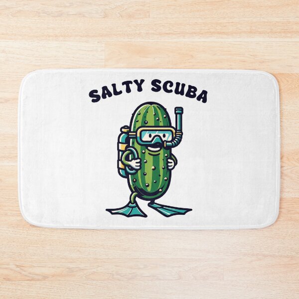 Item preview, Pickle Salty Scuba Diver Retro designed and sold by CosyTeal.