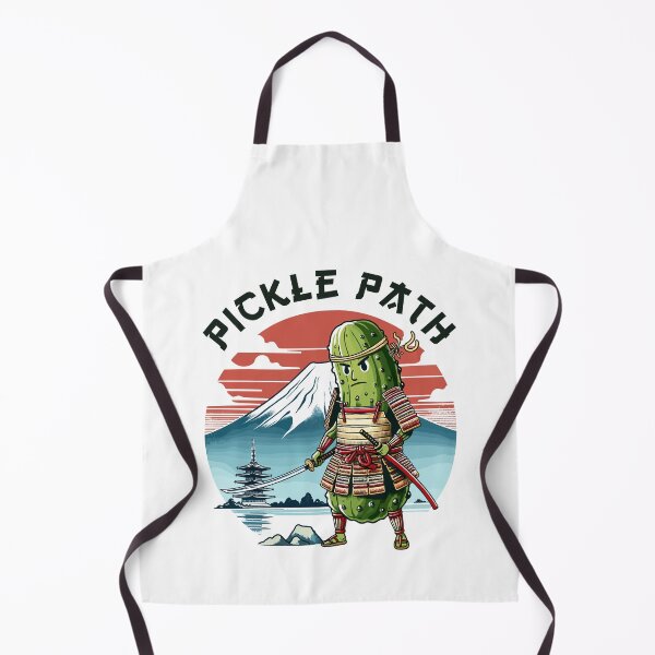 Item preview, Pickle Samurai And Mount Fuji Pickle Path Japanese Retro designed and sold by CosyTeal.