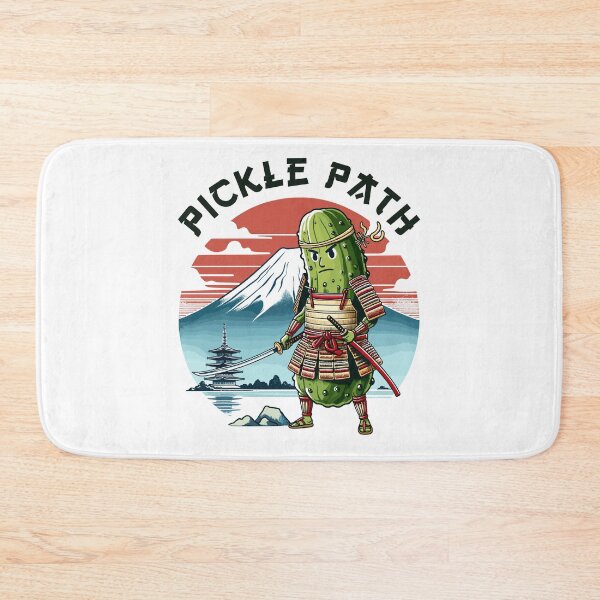 Item preview, Pickle Samurai And Mount Fuji Pickle Path Japanese Retro designed and sold by CosyTeal.