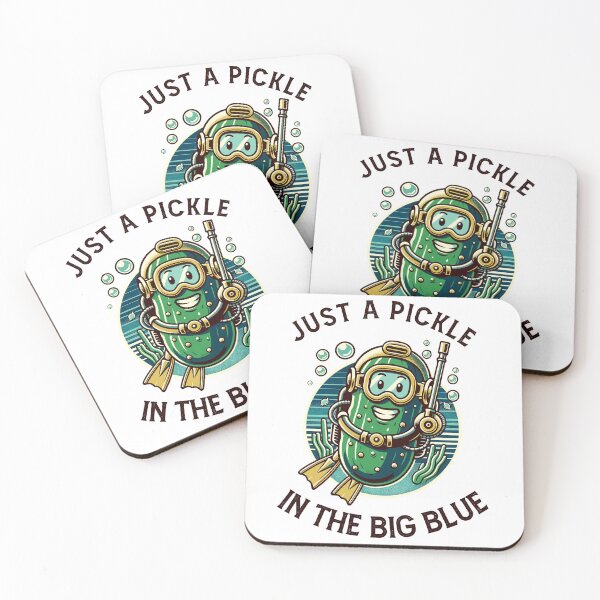 Item preview, Pickle Scuba Diver In The Big Blue Retro designed and sold by CosyTeal.