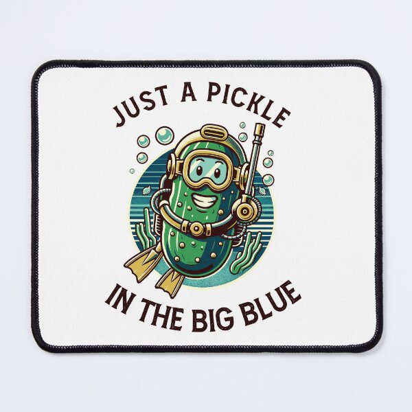 Item preview, Pickle Scuba Diver In The Big Blue Retro designed and sold by CosyTeal.