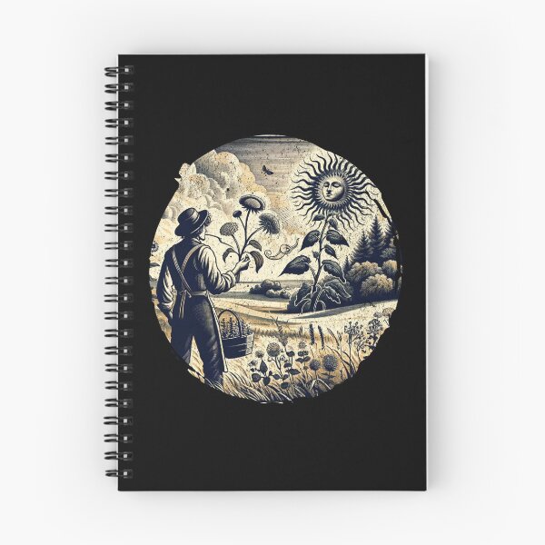 Item preview, Harvest under the Celestial Sun: Vintage Farming Scene designed and sold by ChromaticBlend.