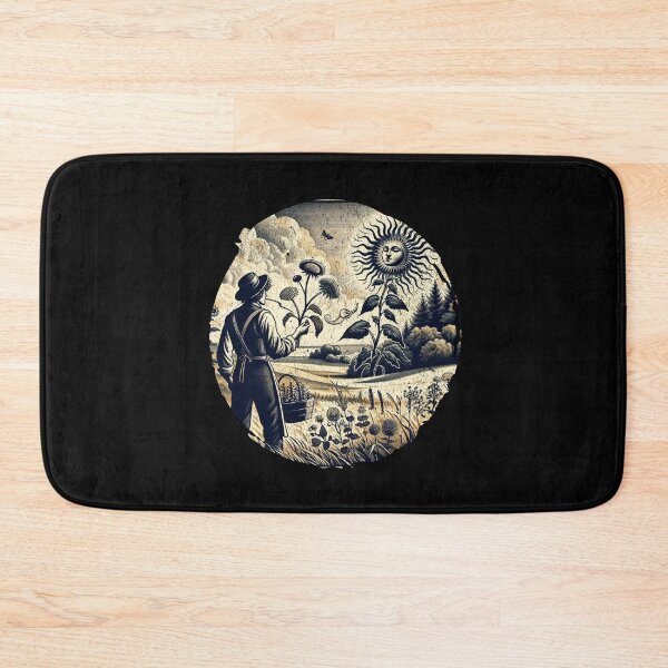 Item preview, Harvest under the Celestial Sun: Vintage Farming Scene designed and sold by ChromaticBlend.
