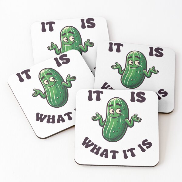 Item preview, Pickle Shrugging It Is What It Is Retro designed and sold by CosyTeal.
