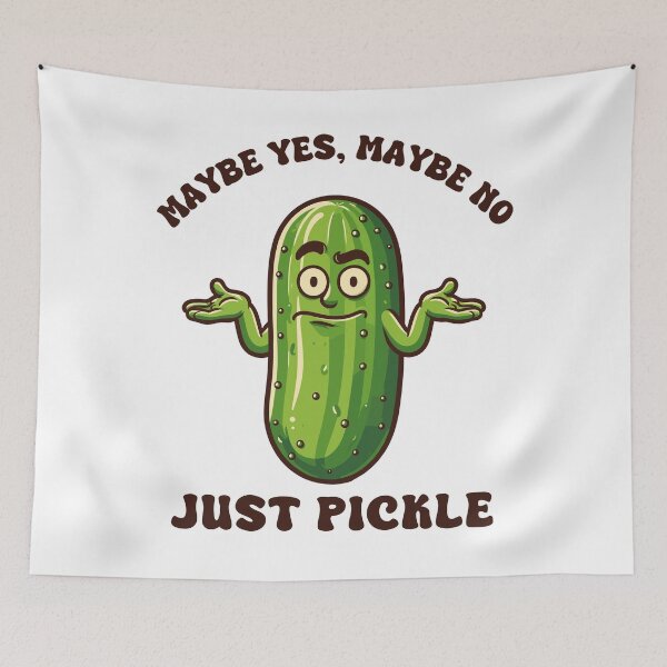 Item preview, Pickle Shrugging Maybe Yes Maybe No Retro designed and sold by CosyTeal.