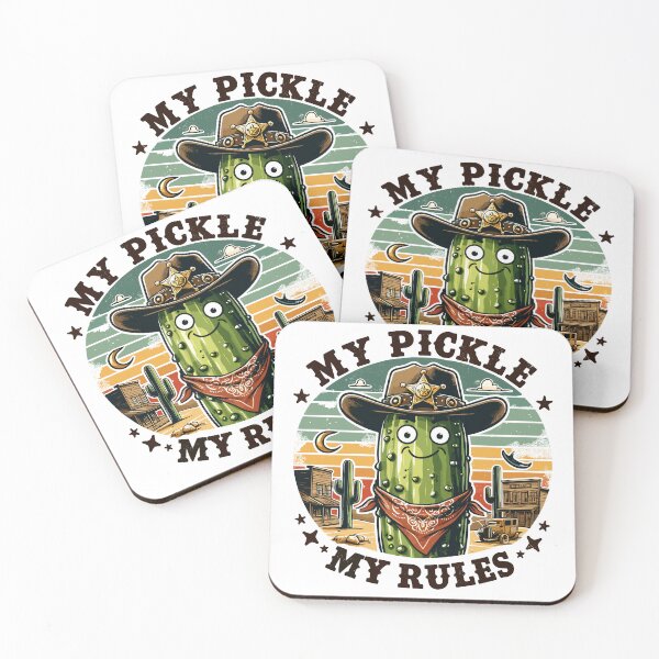 Item preview, Pickle Smiling Sheriff My Pickle My Rules Western Retro designed and sold by CosyTeal.