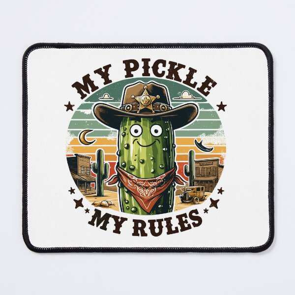 Item preview, Pickle Smiling Sheriff My Pickle My Rules Western Retro designed and sold by CosyTeal.