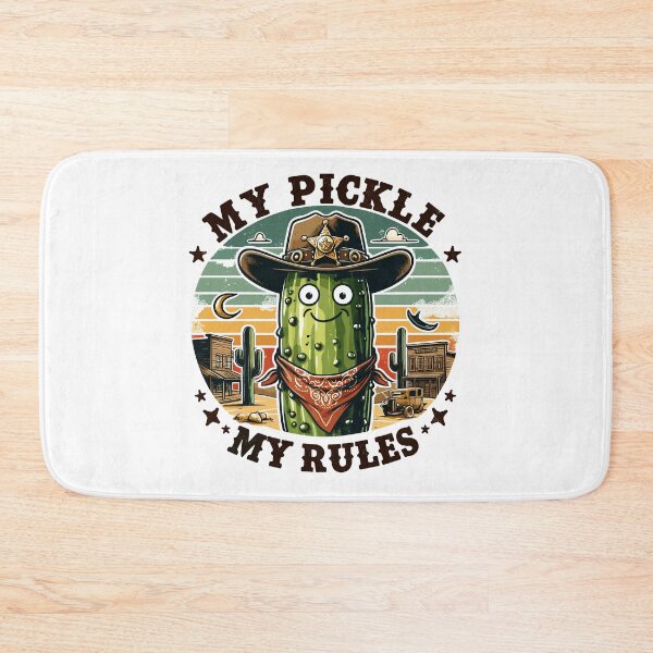 Item preview, Pickle Smiling Sheriff My Pickle My Rules Western Retro designed and sold by CosyTeal.