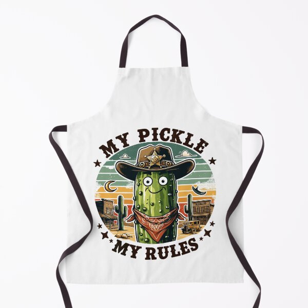 Item preview, Pickle Smiling Sheriff My Pickle My Rules Western Retro designed and sold by CosyTeal.