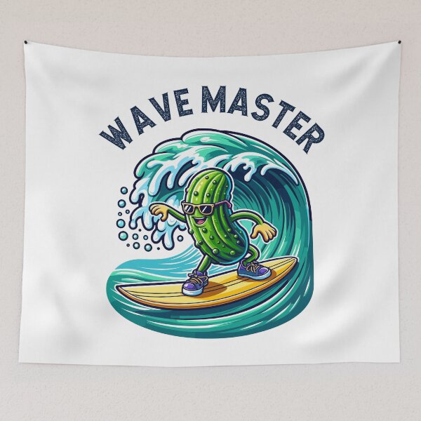 Item preview, Pickle Surfing Wave Master Retro designed and sold by CosyTeal.