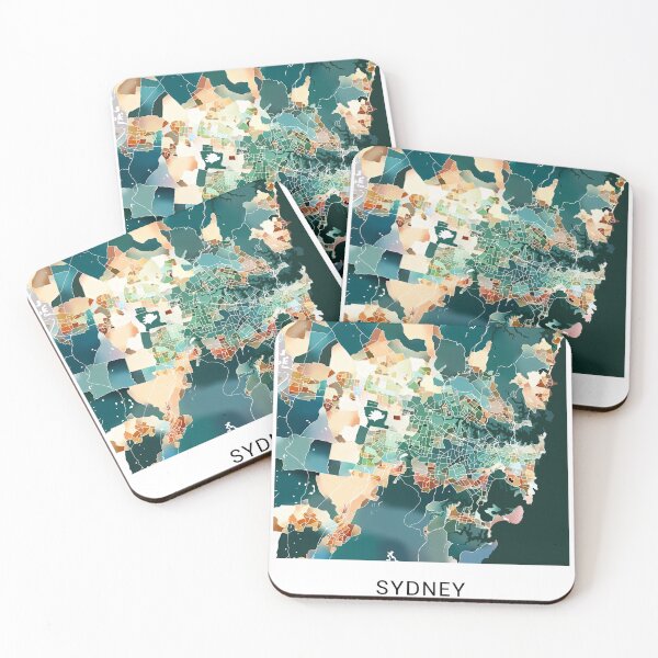 Item preview, Sydney Australia Named City Map - Natural Green designed and sold by StylishStacks.