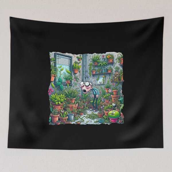 Item preview, Chaos in the Greenhouse: A Comical Plant Overgrowth Encounter designed and sold by ChromaticBlend.