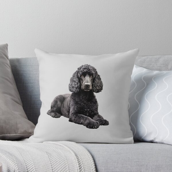 Item preview, Serene Black Poodle Lying Down Pet Illustration designed and sold by solrevolver.