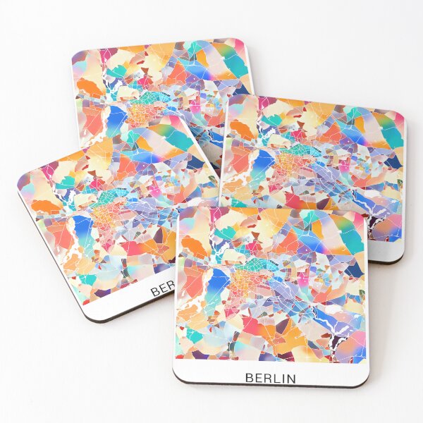 Item preview, Berlin Germany Named City Map - Tropical Rainbow Scheme designed and sold by StylishStacks.