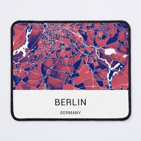 Item preview, Berlin Germany Named City Map - Red-Blue Duotone designed and sold by StylishStacks.