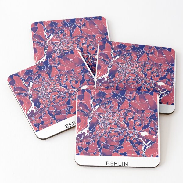 Item preview, Berlin Germany Named City Map - Red-Blue Duotone designed and sold by StylishStacks.