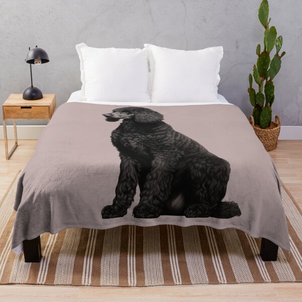 Item preview, Majestic Black Poodle Sitting Portrait Art Print designed and sold by solrevolver.