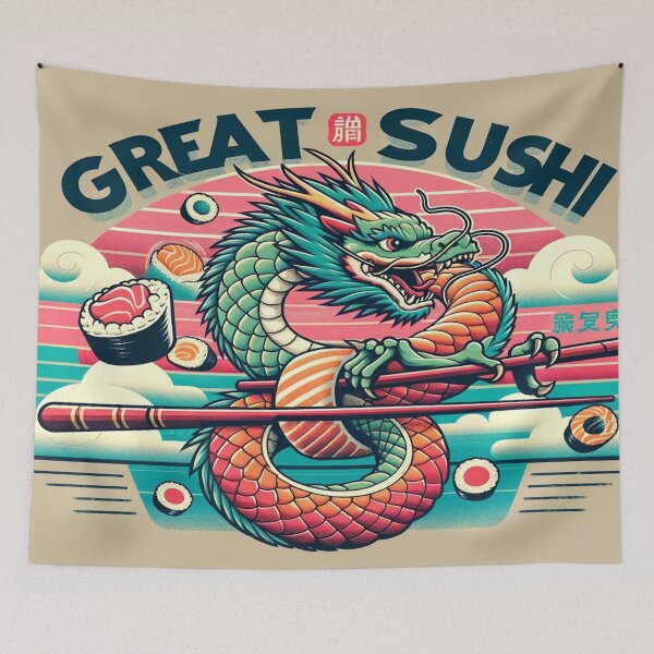 Item preview, Vintage Sushi Dragon Adventure designed and sold by CanvasLady.