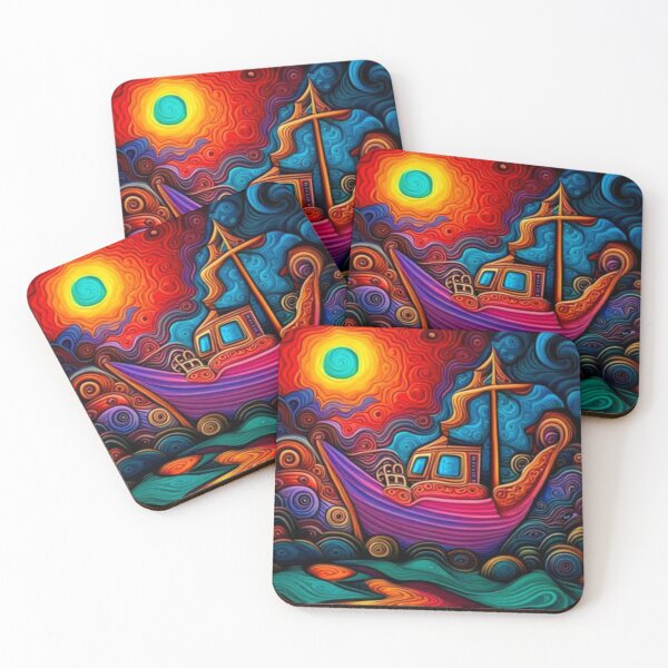 Item preview, Boat in storm waves designed and sold by George Hutton Hunter.