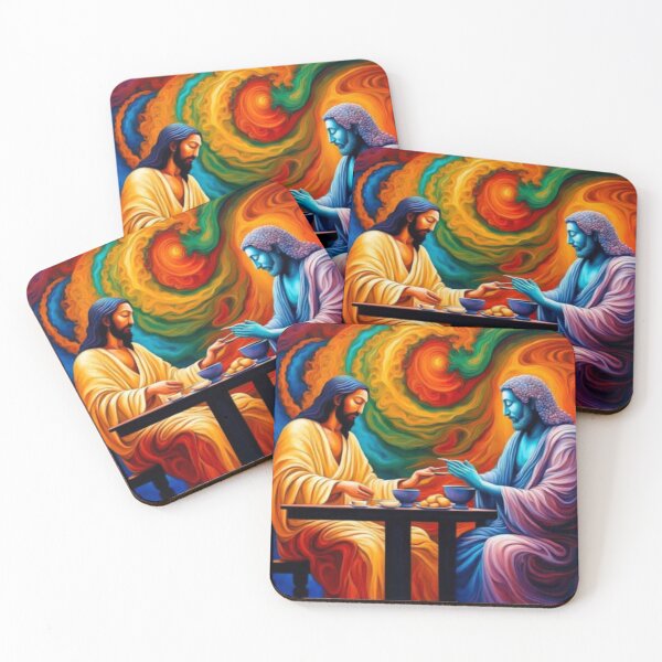 Item preview, Jesus and Buddha share a meal designed and sold by George Hutton Hunter.