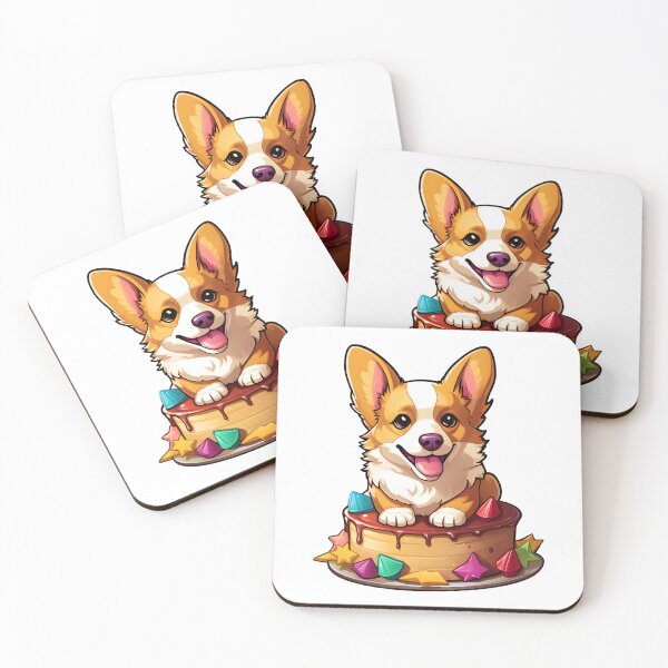 Item preview, Corgi with Birthday Cake designed and sold by Anbe_design.