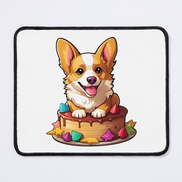 Item preview, Corgi with Birthday Cake designed and sold by Anbe_design.