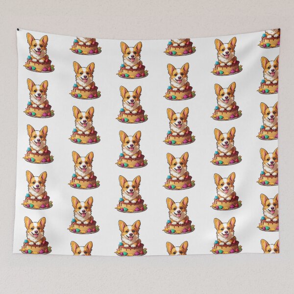 Item preview, Corgi with Birthday Cake designed and sold by AngelinaBezm.