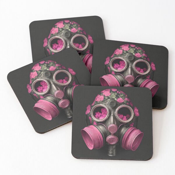 Item preview, Pink Floral Gasmask Surreal Art designed and sold by ossiagraphics.