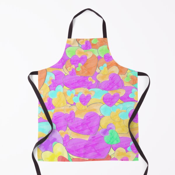 Item preview, Watercolor Hearts Pattern - Hand-painted, Red, Pink, Orange, Yellow and Blue Watercolor Hearts designed and sold by Victoria Rose.