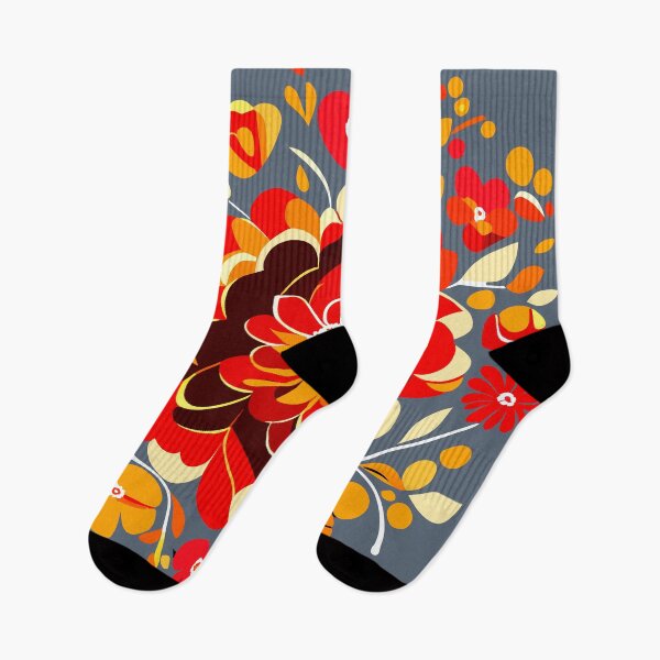 Item preview, Crimson Blossom Harmony floral vector illustration designed and sold by AgarutanPrint.